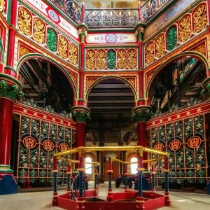 multicolored building interior