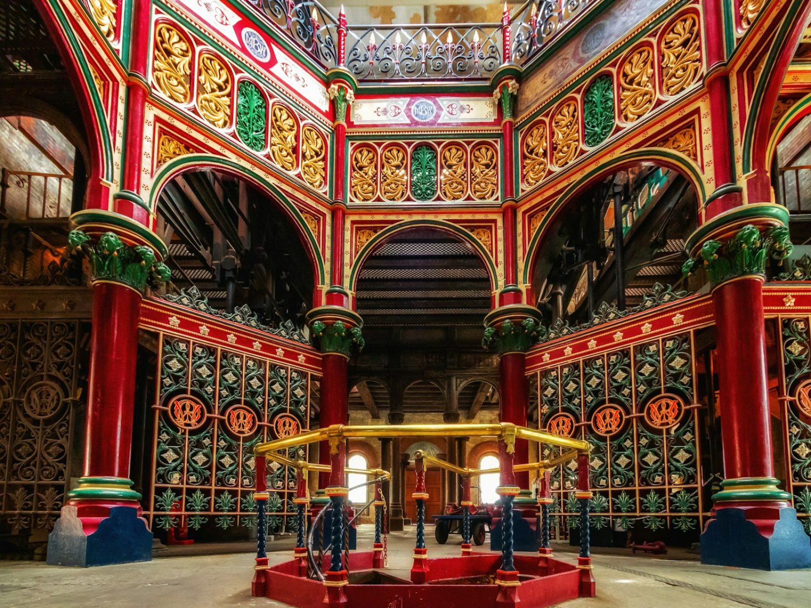multicolored building interior